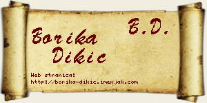 Borika Dikić vizit kartica